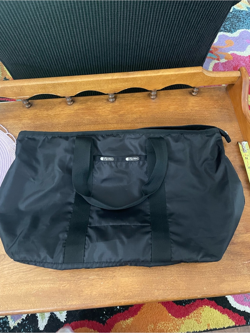 Lesportsac Black Nylon Duffel Bag - Men's Travel Carryall